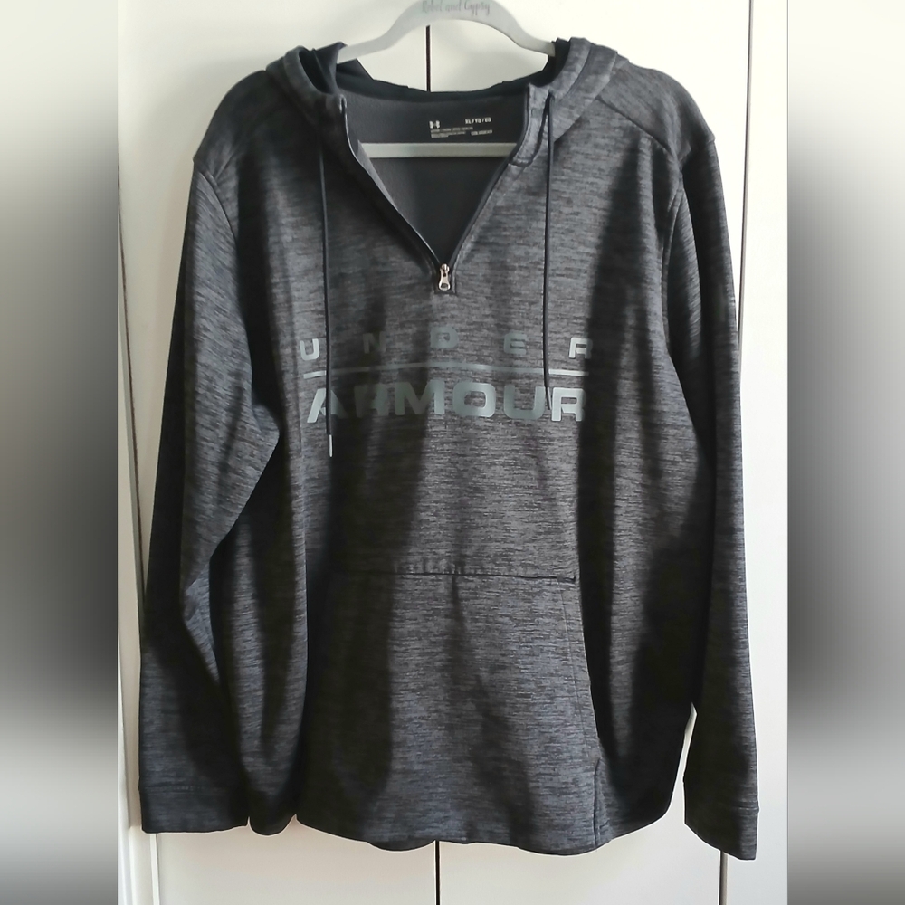 Under Armour Hoodie Mens XL Charcoal Pullover Sweatshirt  Half Zip Cold Gear